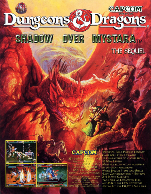 Dungeons & Dragons - shadow over mystara (960209 USA) Arcade Game Cover